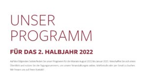 Schon neugierig auf unser Programm für das zweite Halbjahr?