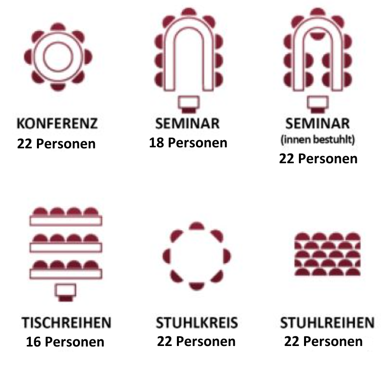 Bestuhlung Tagungsraum für 22 Personen im Ruhrgebiet