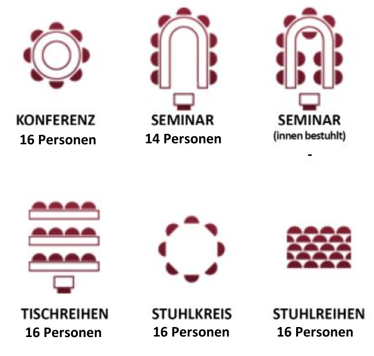 Bestuhlung Tagungsraum für 16 Personen im Ruhrgebiet